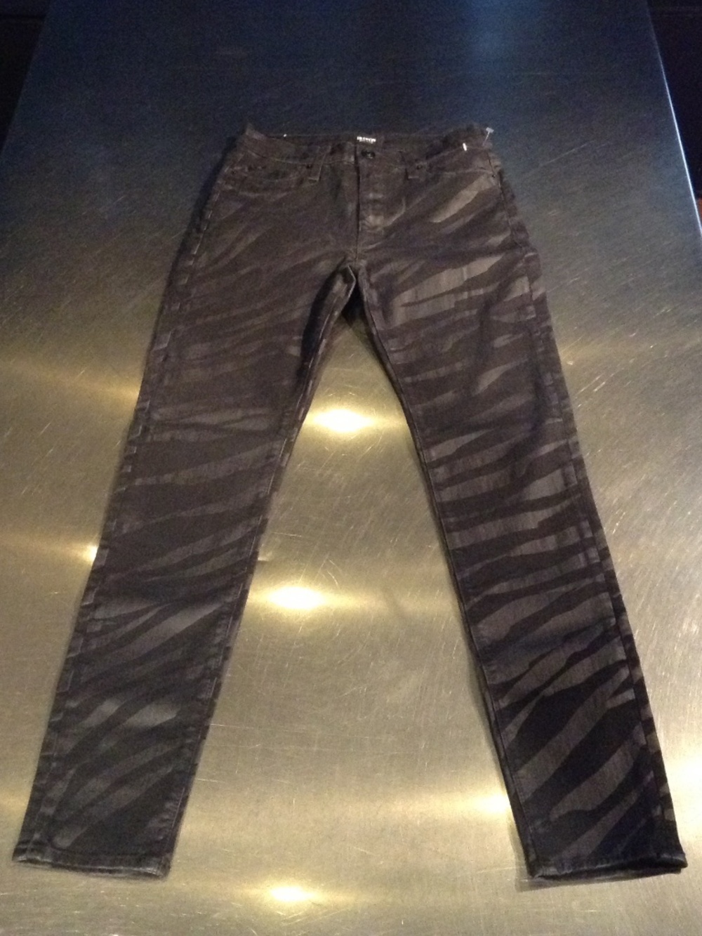 NEW Hudson Women's 27 Barbara High Waist Super Skinny Jeans Black & Gray Print